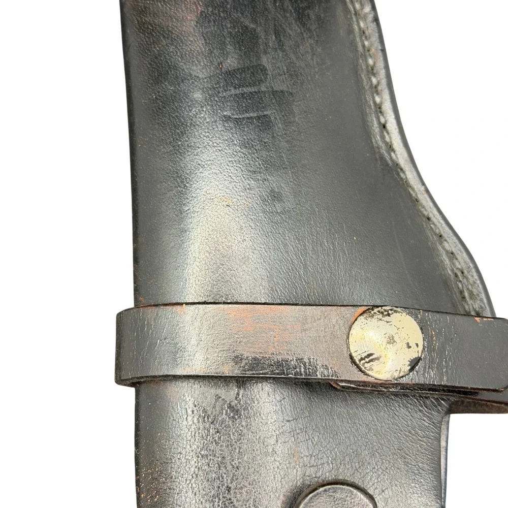Bucheimer PFA-28 Vintage Black Leather Duty Holster with Snap Closure Right Hand